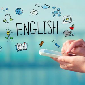 English concept with smartphone