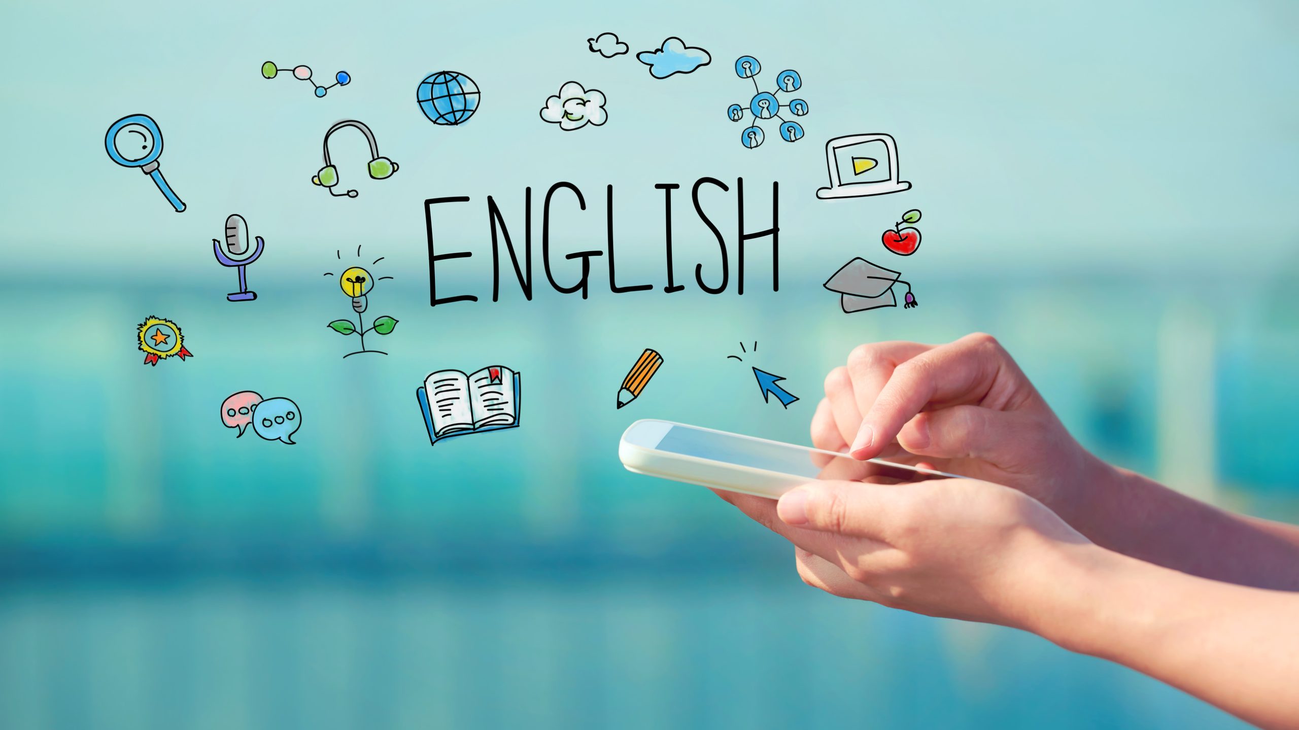 English concept with smartphone