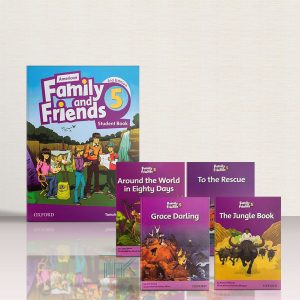 پک کتاب امریکن فمیلی اند فرندز 5 ویرایش دوم سایز بزرگ (رحلی) + مجموعه کتاب داستان | American Family and Friends 5 2nd Edition + Story Book Series Pack