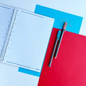 دفتر 2 خط سیمی 60 برگ جلد شده مدل پاستلی طرح 98 | دفتر زبان 2 خط