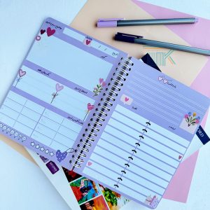 دفتر برنامه ریزی زبان من مدل پلنر طرح بنفش (سایز A5)